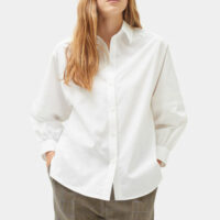 Chemise droite en coton blanc Blanc Pablo