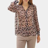 Chemise droite fleurie Noir Pablo