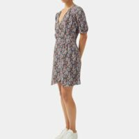 Robe ajustée imprimé fleuri courte Multicolore Pablo