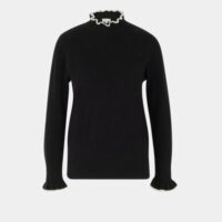 Pull Nolane droit en laine Noir Pablo