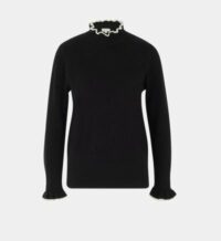 Pull Nolane droit en laine Noir Pablo