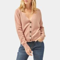 Gilet ample boutonné laine Rose Pablo