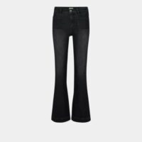 Pantalon flare coton denim Noir Pablo