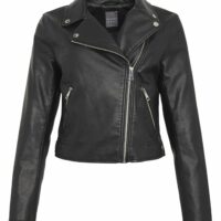 Blouson de motard noir Essential en simili cuir Primark