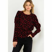 Blouse imprimé floral Noir CAMAIEU