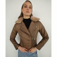 Blouson biker col Marron FORMULA JOVEN