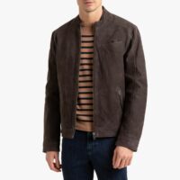 Blouson en cuir de vachette Marron LA REDOUTE COLLECTIONS