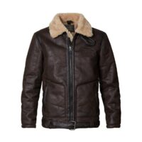 Blouson pilote doublé sherpa Marron PETROL INDUSTRIES