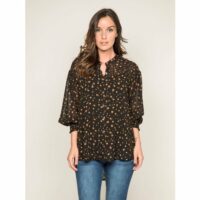 Chemise Motifs Origami Noir DONA LISA