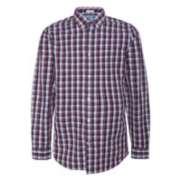 Chemise slim à carreaux en popeline Bleu Marine/Rouge Pepe Jeans