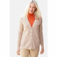 Gilet col v maille fantaisie B.SOLFIN - Fabriqué en France Beige B. SOLFIN