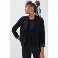 Gilet manches longues zippé Noir BONOBO