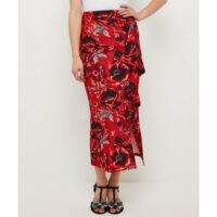 Jupe longue moulante a corps floral Rouge Joe Browns