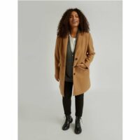 Manteau en drap avec boutons Beige FIORELLA RUBINO