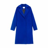 Manteau long en drap de laine EDMA Bleu Roi Suncoo