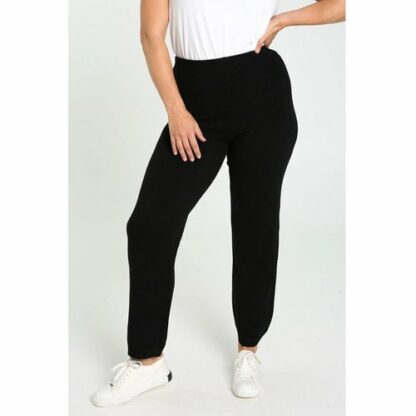 Pantalon homewear en maille tricot unie taille élastiquée Noir PAPRIKA