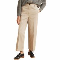 Pantalon large twill de coton Marron CYRILLUS