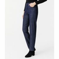 Pantalon stretch en toile Bleu DAMART