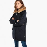 Parka mi-longue col imitation fourrure JKT HEAT2W Marine Schott