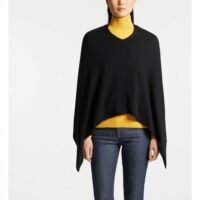 Poncho Zollie Cachemire Noir GALERIES LAFAYETTE