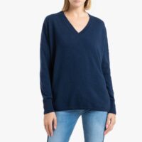 Pull cachemire col V en fine maille ALIX Marine LA BRAND BOUTIQUE COLLECTION