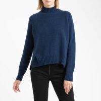 Pull cachemire col montant en fine maille LEONIE Marine LA BRAND BOUTIQUE COLLECTION