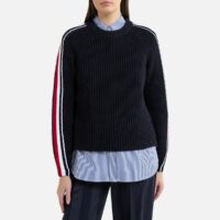 Pull col rond en fine maille Marine Tommy Hilfiger