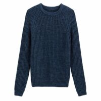 Pull col rond en maille côtelée Bleu Chiné LA REDOUTE COLLECTIONS