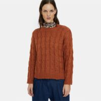 Pull col rond mouliné Marron COMPANIA FANTASTICA