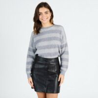 Pull col rond rayures BAILEY Bleu ARTLOVE