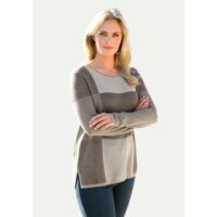 Pull en maille encolure ras-de-cou Gris ANNA AURA