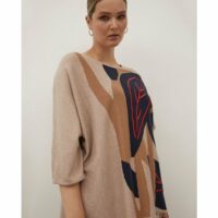 Pull maille imprimé Beige COUCHEL