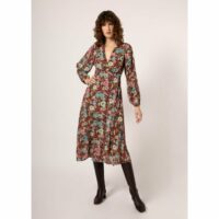 Robe empire longueur midi AIDA Marron FRNCH