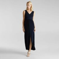 Robe longue décolleté V Marine Esprit