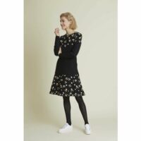 Robe maille jacquard fleurs QUALITE Noir DERHY