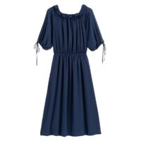 Robe mi-longue encolure ronde manches aux coudes Bleu Nuit;Noir LA REDOUTE COLLECTIONS