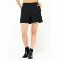 Short avec boutons d'officier en or Noir LOLALIZA