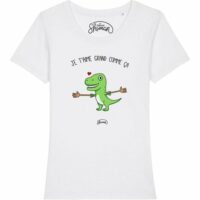 T-shirt JE TAIME GRAND COMME ÇA DINO Blanc LE FABULEUX SHAMAN