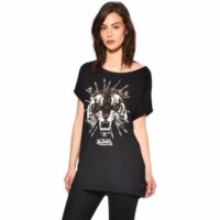 T-shirt fluide manches courtes  Thora Noir Von Dutch