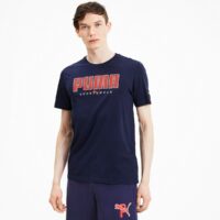 T-shirt logo Athletics Bleu Marine - Rouge Puma