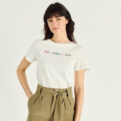 T-shirt manches courtes ras de cou Imprimé RAIHANA Ecru ARTLOVE