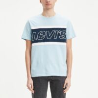 Tee-shirt coton col rond Color Block Bleu Marine/Rouge Levi's