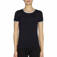 Tee shirt manches courtes col rond LOGO TRIM Noir Calvin Klein