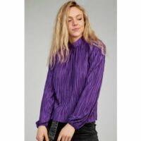 Top plissé col montant Violet Naf Naf