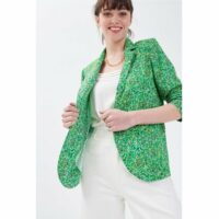 Veste blazer droite fluide Vert CACHE CACHE