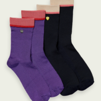 Scotch & Soda Lot de deux paires de chaussettes colorées Violet