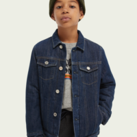 Scotch & Soda Veste en denim avec doublure en tissu peluche Bleu