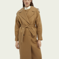 Scotch & Soda Trench-coat en mélange de lin Marron