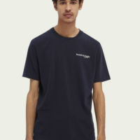 Scotch & Soda T-shirt en coton bio avec logo Noir