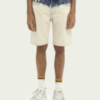 Scotch & Soda Short Ralston en coton bio  Tie Dye Sand Blanc